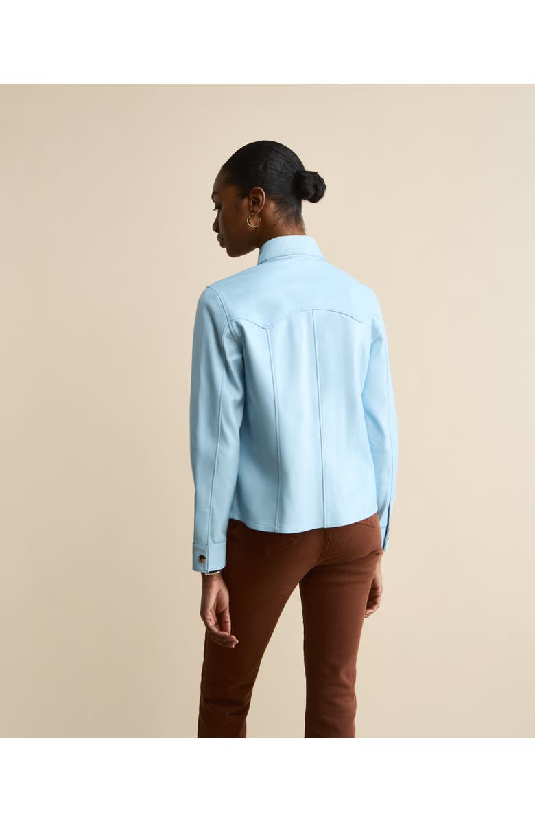 FURNIQ UK LLC Leather Shirt Jacket, Alternate, color, Blue