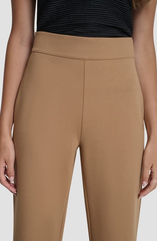 Dkny Flare Hem Ponte Pants In Brown