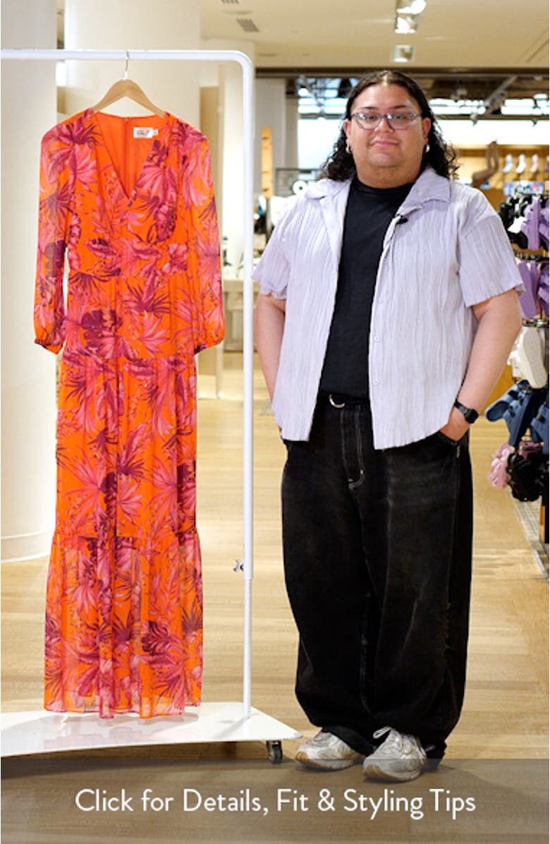 V-Neck Long Sleeve Tiered Maxi Dress, sales video thumbnail