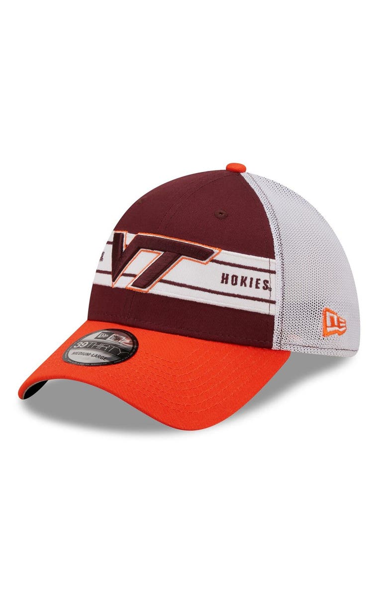 New Era Men's New Era Maroon/Orange Virginia Tech Hokies Banded 39THIRTY Flex Hat, Main, color, 