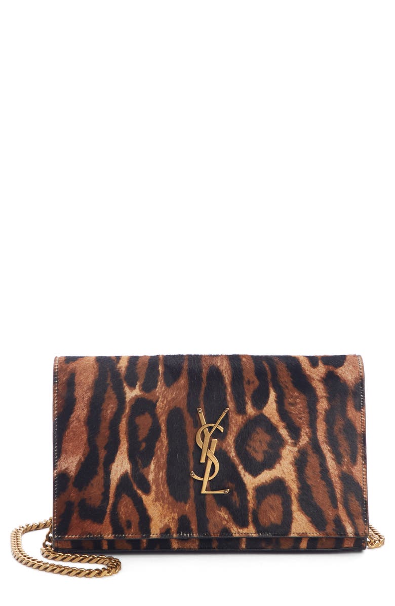 Saint Laurent Monogramme Genuine Calf Hair Wallet on a Chain, Main, color,