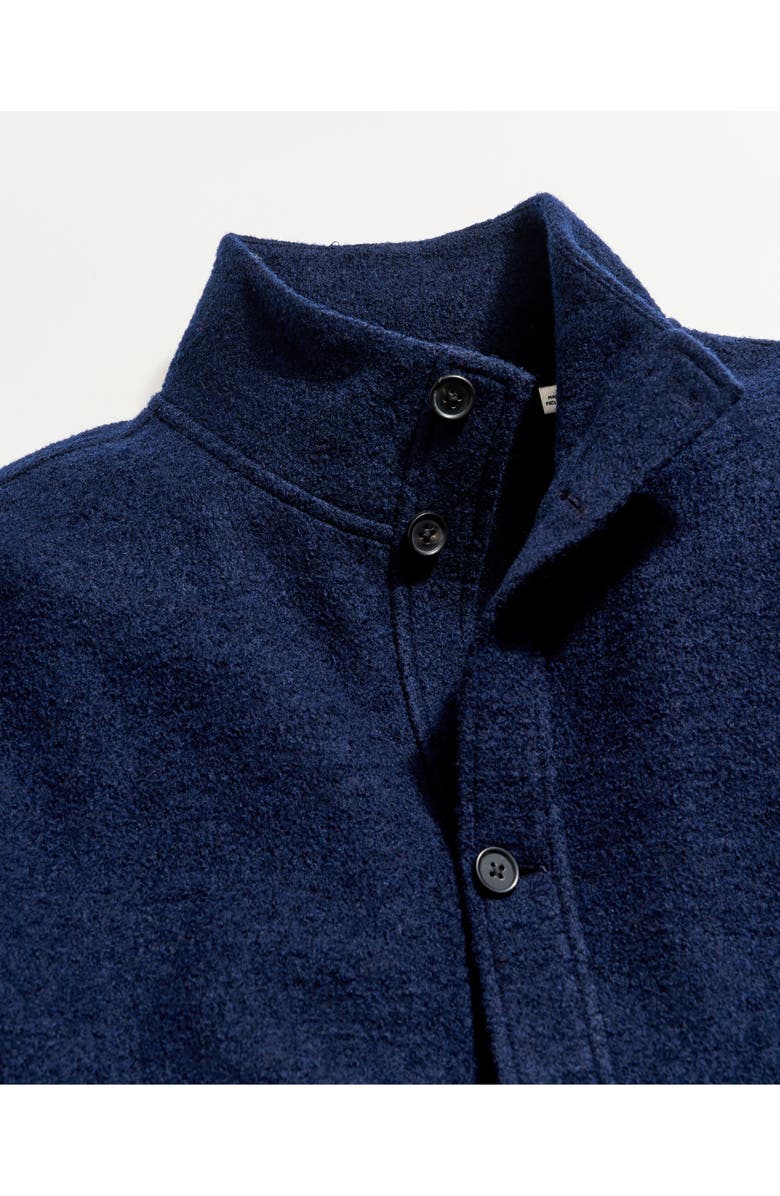 Billy Reid Garrett Stand Collar Wool & Cotton Jacket, Alternate, color, Navy