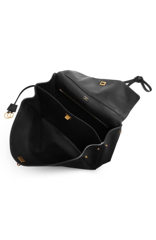 Balenciaga Large Rodeo Leather Shoulder Bag In 1000 Black