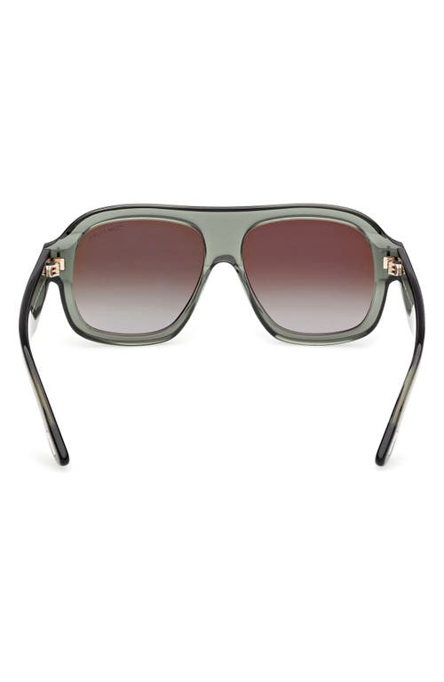 Tom Ford Rhonda 56mm Gradient Pilot Sunglasses In Green