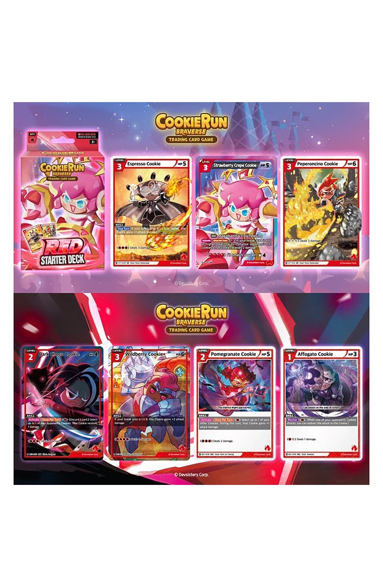 DevSisters CookieRun Braverse Trading Card Game, Starter Deck Red, Aggressive Game Play, Alternate, color, Multicolored