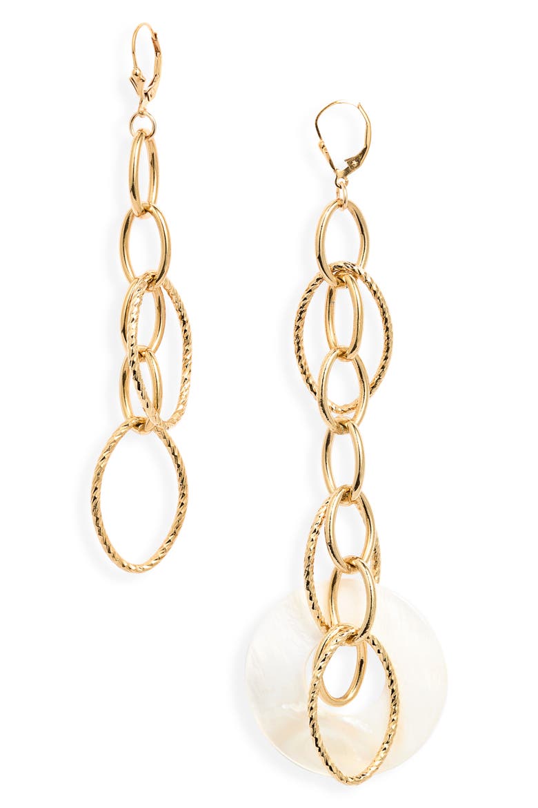 Xochis 14k Gold Filled Mother-of-Pearl Drop Earrings, Main, color, GOLD