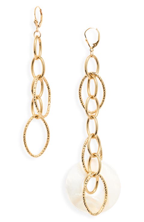 Xochis 14k Gold Filled Mother-of-Pearl Drop Earrings