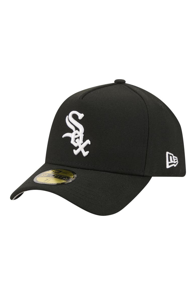 Men's New Era  Black Chicago White Sox A-Frame 59FORTY Fitted Hat, Main, color, Black