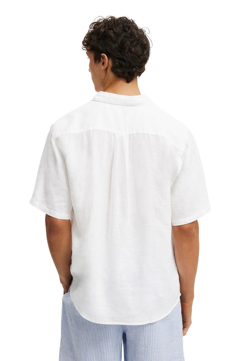 Cotton On Men's Relaxed Linen Short Sleeve Shirt, Alternate, color, White