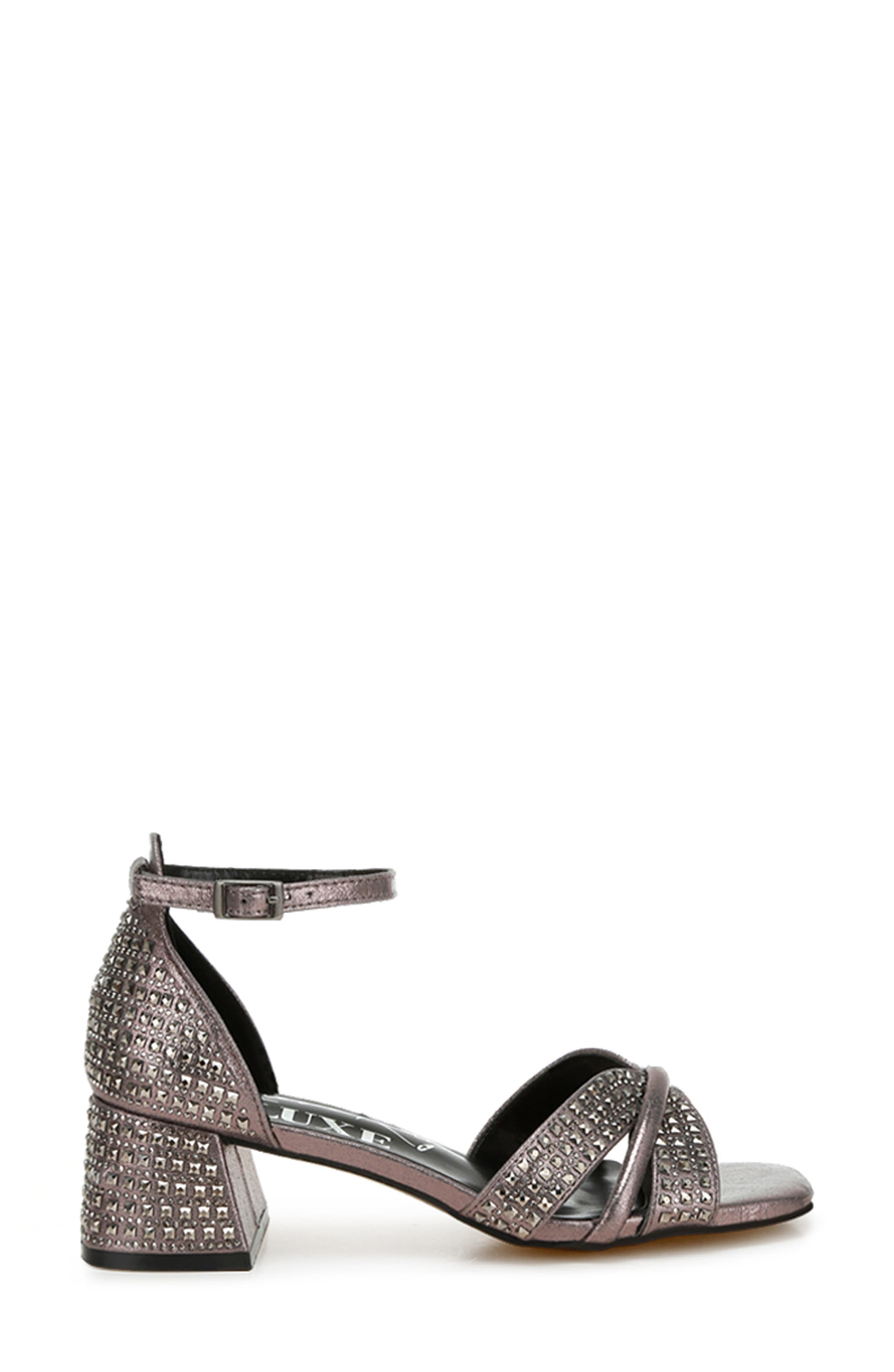 Babylon Embellished Block Heel Sandal, Alternate, color, PEWTER