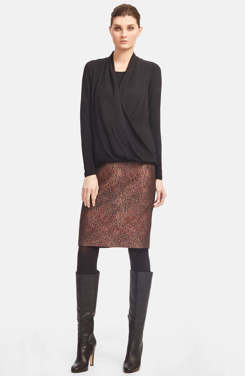 Lafayette 148 New York Drape Overlay Jersey Top, Alternate, color, 