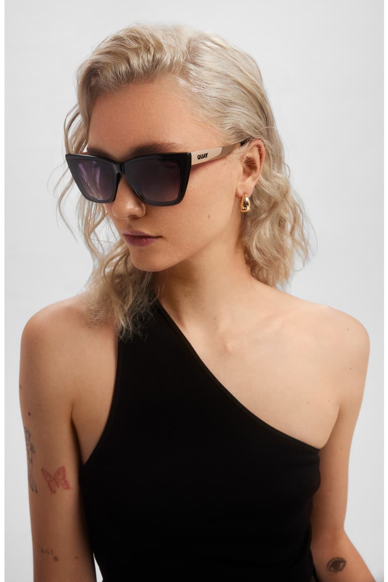 Call The Shots 59mm Cat Eye Sunglasses, Alternate, color, BLACK/ SMOKE