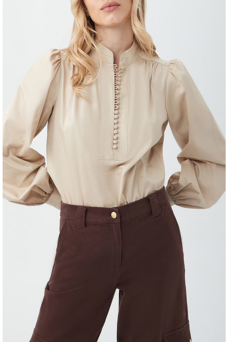 Sisi Long Sleeve Organic Cotton Shirt, Main, color, SAHARA STONE