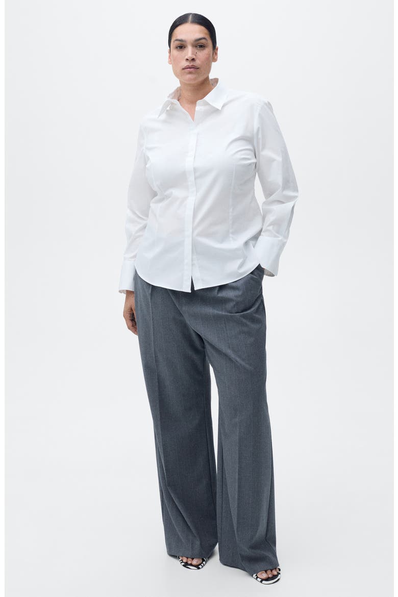Slim Fit Stretch Poplin Button-Up Shirt, Alternate, color, WHITE