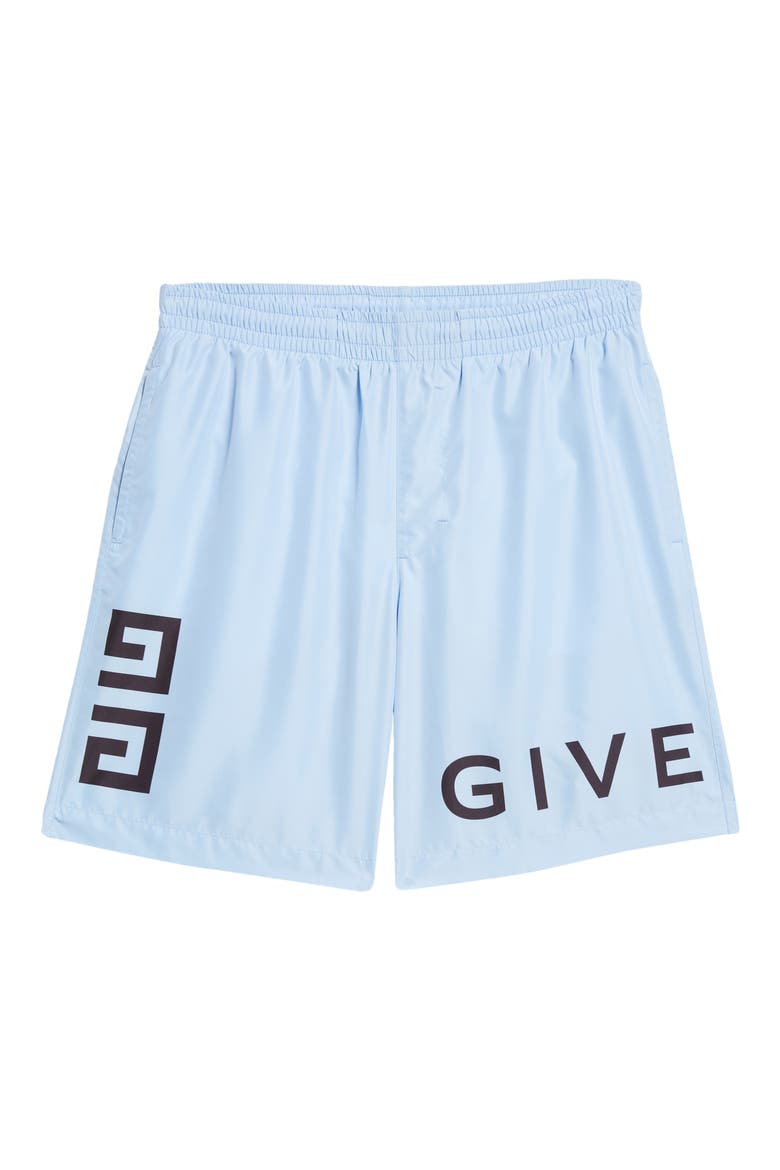 Logo Swim Trunks, Alternate, color, 453-BABY BLUE