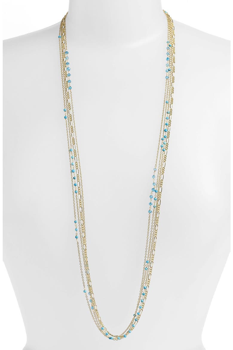 Multistrand Necklace, Main, color, GOLD/ MULTI BLUE