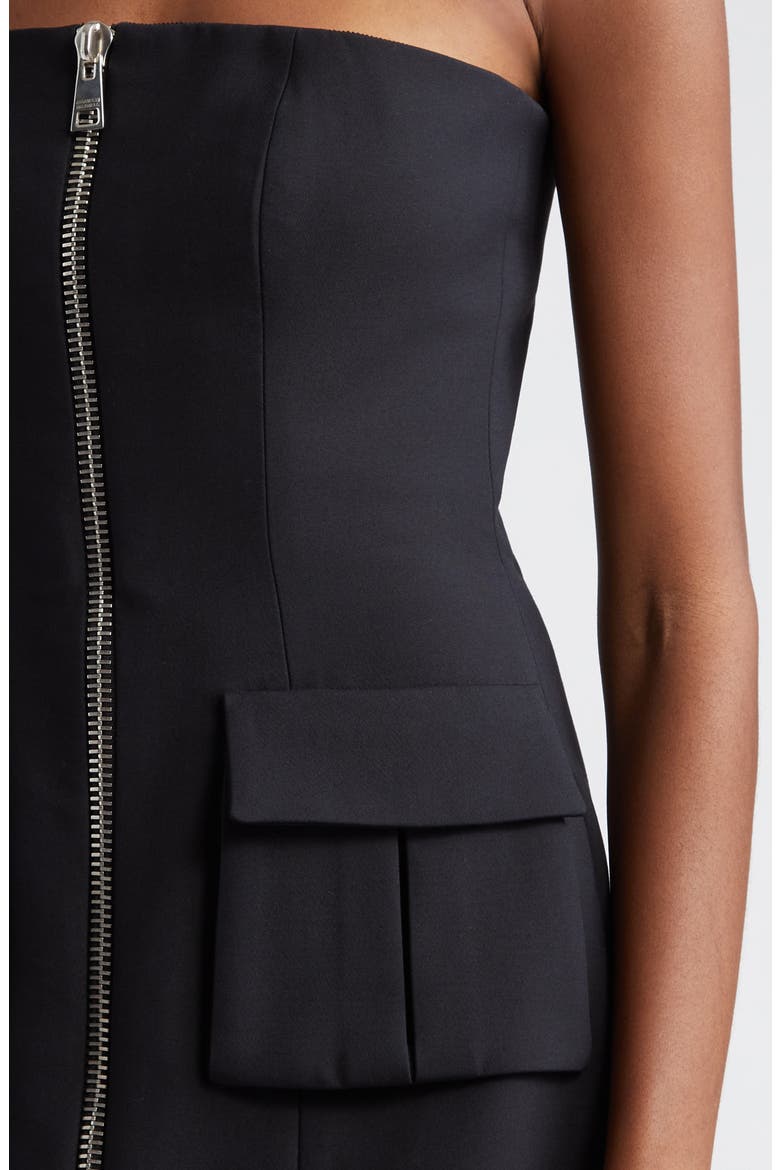 The Marca Strapless Cargo Wool & Silk Blend Minidress, Alternate, color, BLACK
