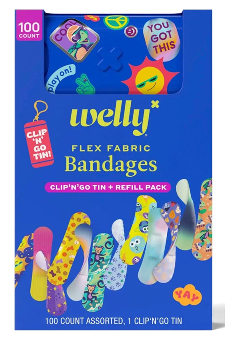 Flex Fabric Clip 'n' Go Bandages Set, Main, color, BLUE