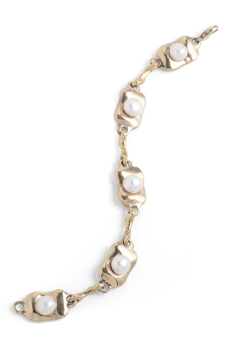 Ostra Freshwater Pearl Bracelet, Main, color, GOLD