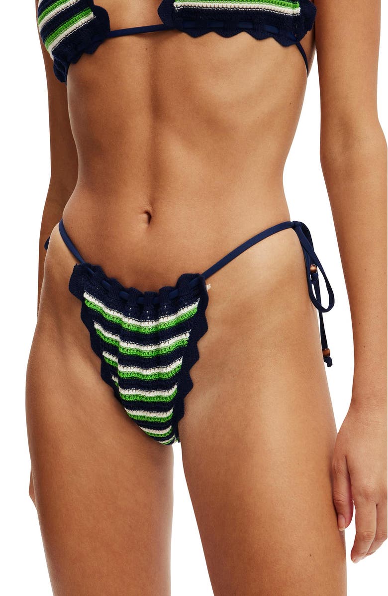COTTON ON BODY Women's Crochet Tie Side Brazilian Bikini Bottom, Alternate, color,
