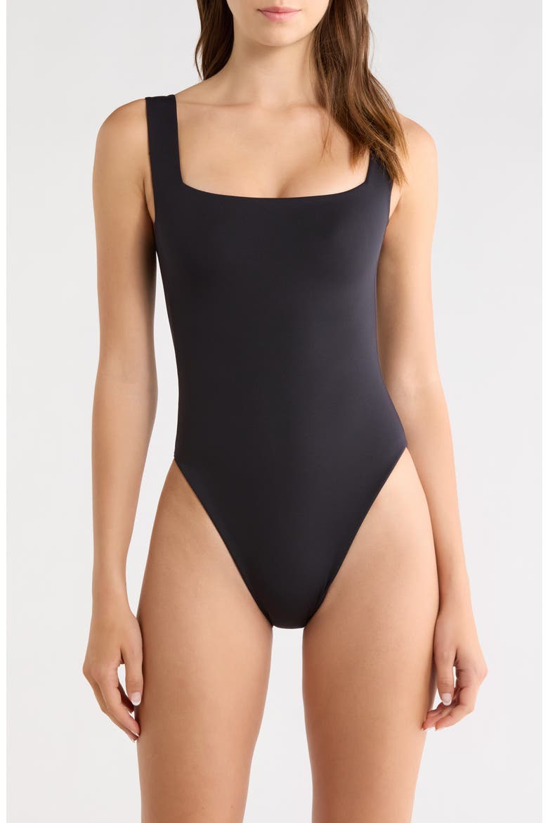 Streamline One-Piece Swimsuit, Main, color, JET BLACK