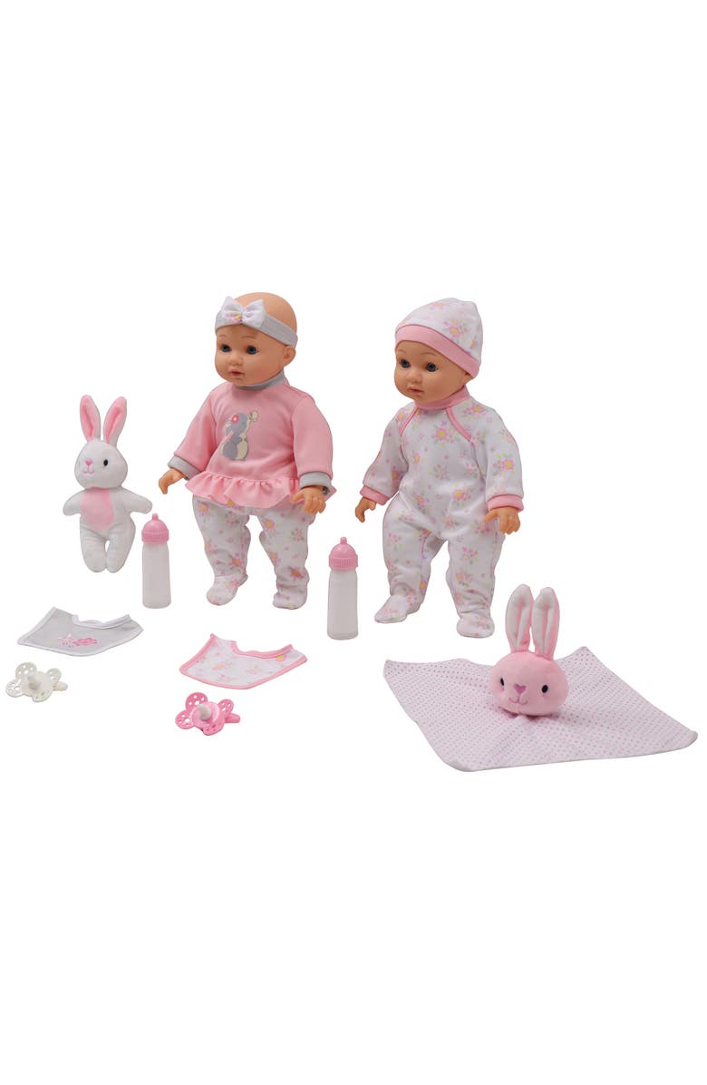 Dream Collection Deluxe Twin Set 14 Inch Baby Dolls, 4 Piece, Ages 2+, Alternate, color, Multicolored