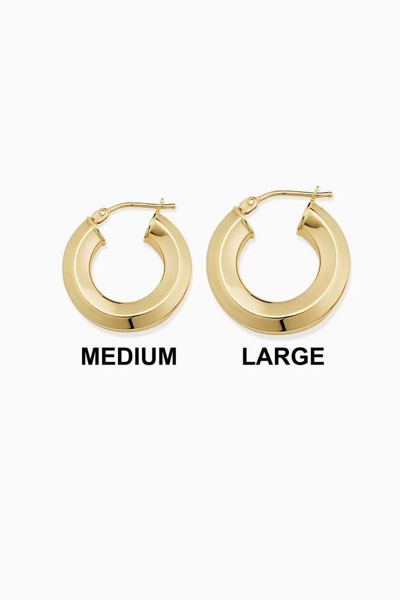 14K Gold Clean Cut Hoops Earrings, Alternate, color, Yellow Gold - 16mm