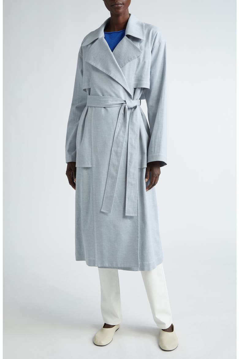 Oversize Belted Trench Coat, Alternate, color, ATLAS MELANGE