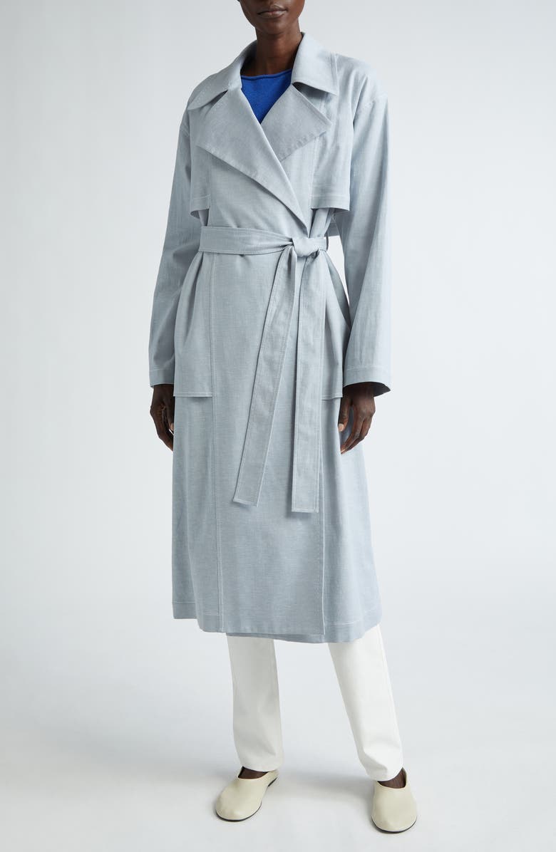 Lafayette 148 New York Oversize Belted Trench Coat, Alternate, color, Atlas Melange
