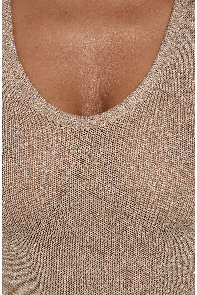 How to Live Scoop Neck Glitter Tank Top, Alternate, color, GOLD GLITTER