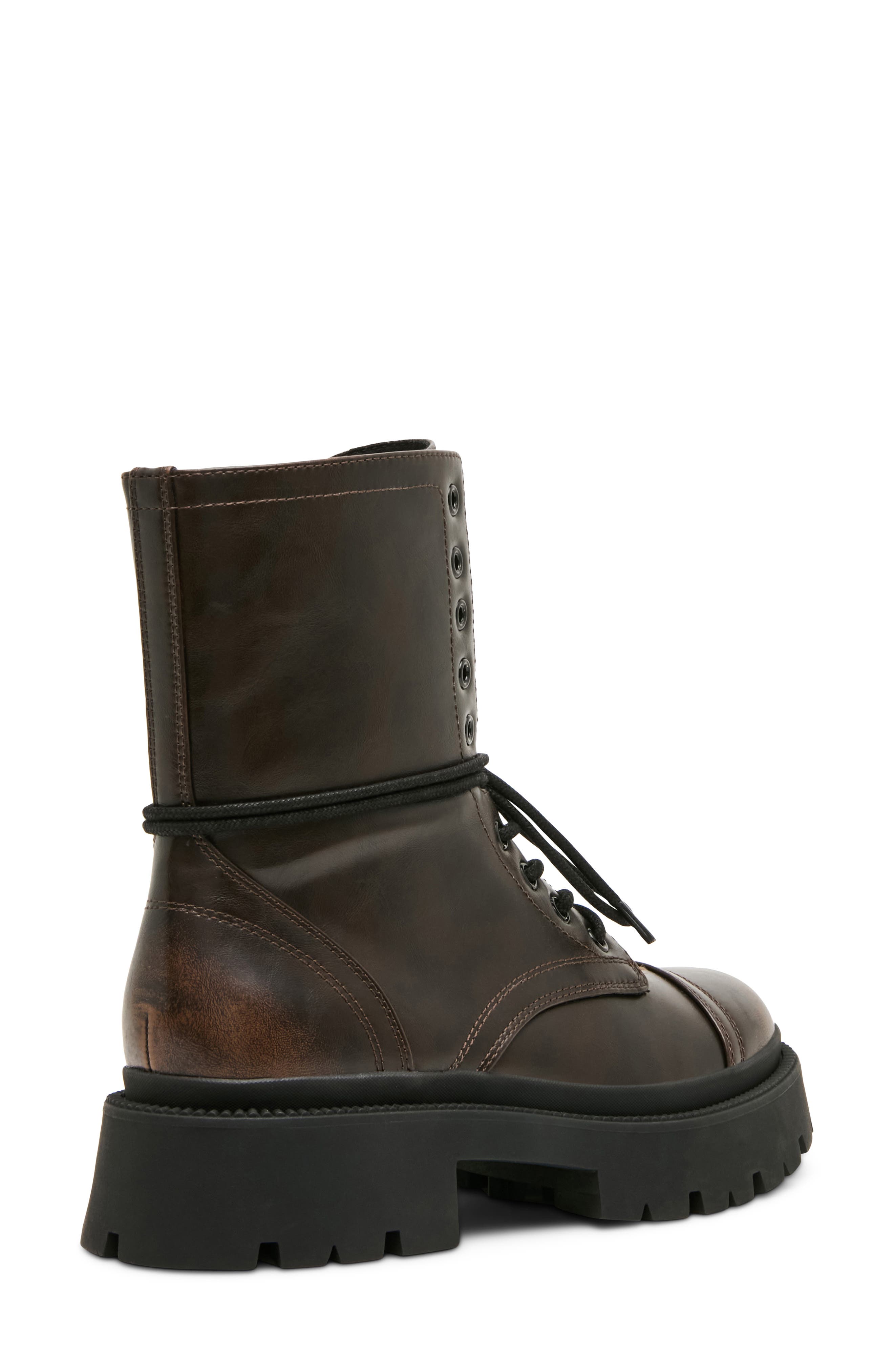 Ariella Lace-Up Combat Boot, Alternate, color, BROWN