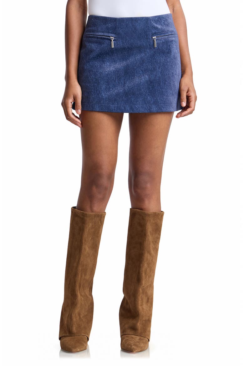Zipper Detail Miniskirt, Main, color, BRIGHT BLUE