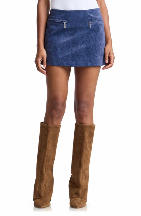 Zipper Detail Miniskirt