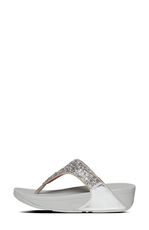 Fitflop Lulu Bead Embellished Wedge Sandal In Silver