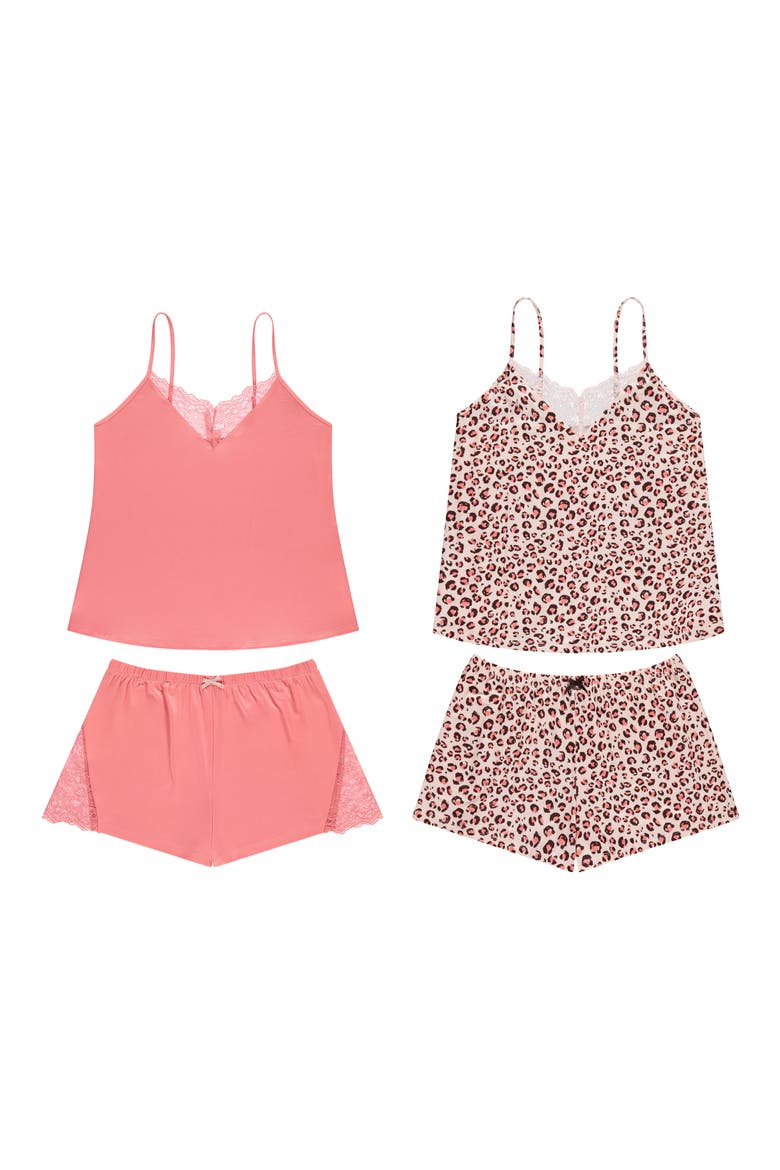 Stacy 4-Piece Pajama Set, Alternate, color, BRICK