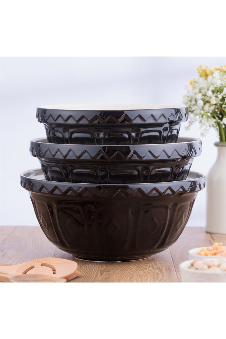 Color Mix 3 Piece Mixing Bowl Set, Alternate, color, Black