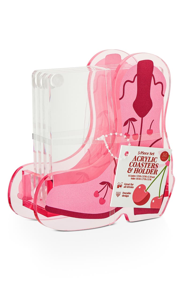 Core Home 5-Piece Western Boot Acrylic Coasters, Alternate, color, Multi