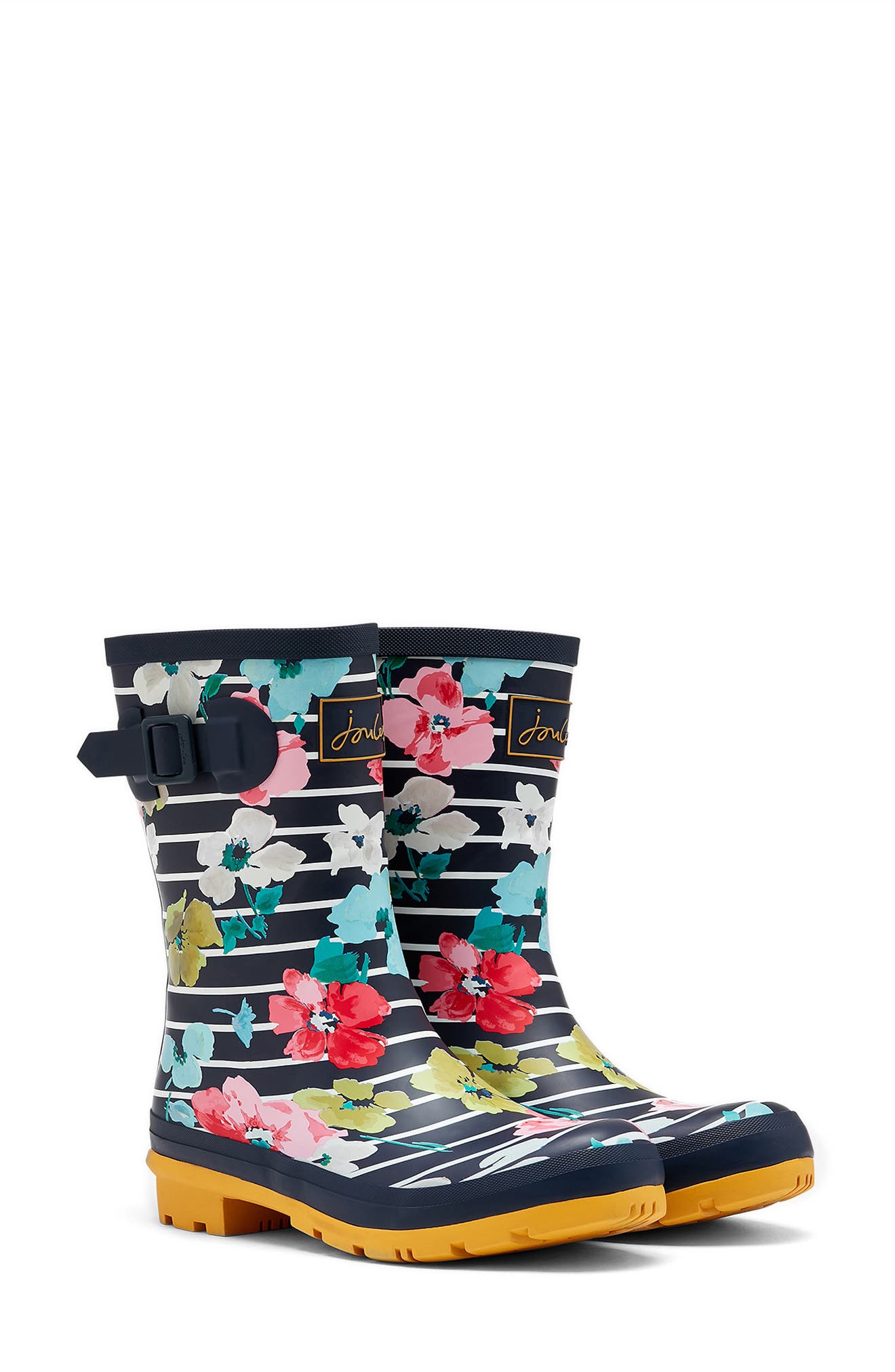'Molly' Rain Boot, Main, color, BLUE STRIPE FLORAL