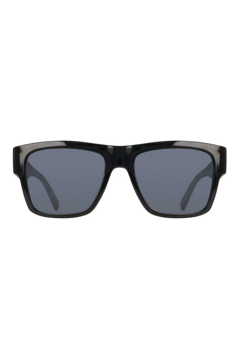 56mm Square Sunglasses, Main, color, BLACK / MATTE BLACK