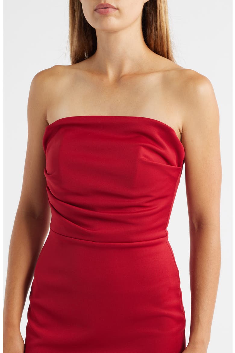 Leonora Strapless Minidress, Alternate, color, CRIMSON