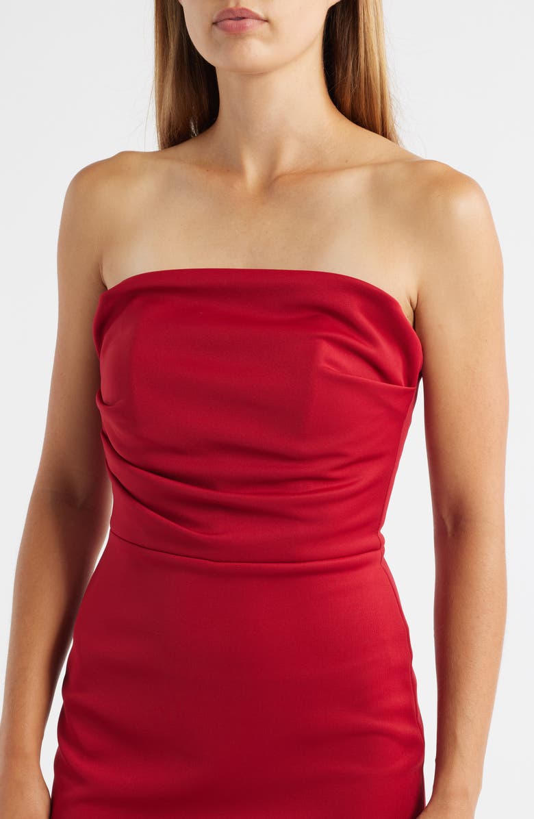 Black Halo Leonora Strapless Minidress, Alternate, color, Crimson