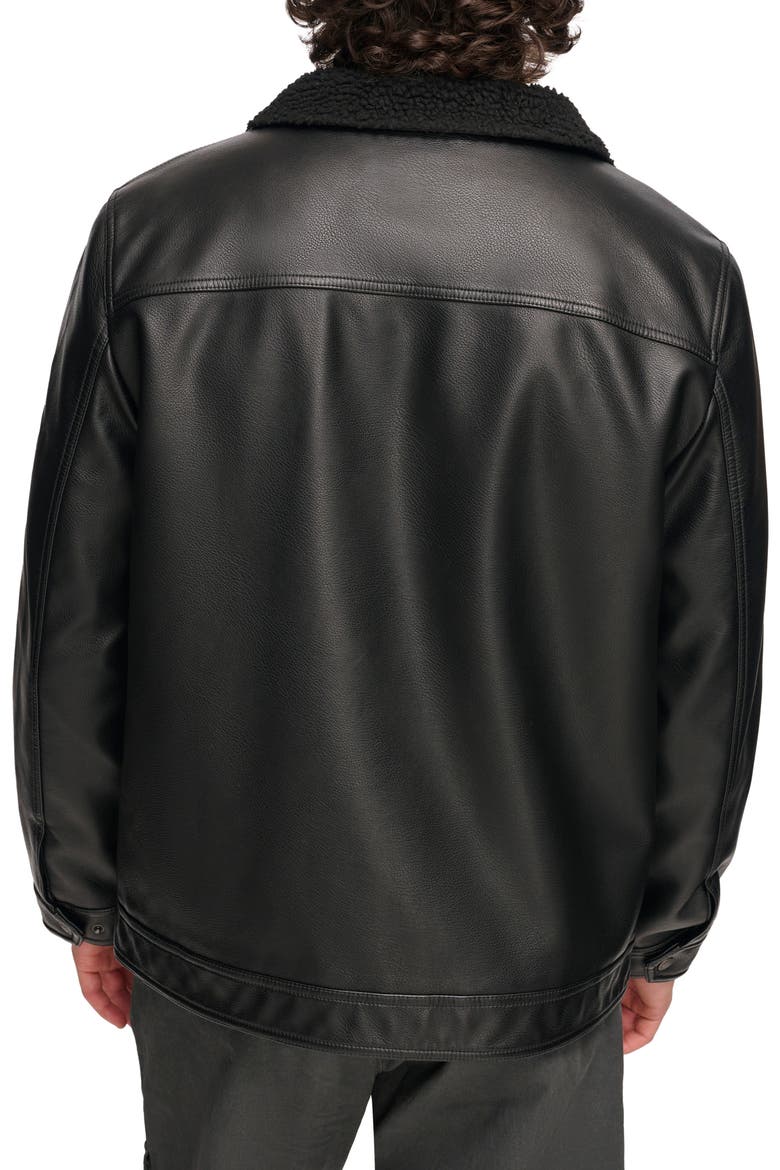 Faux Shearling Lined Rancher Jacket, Alternate, color, BLACK