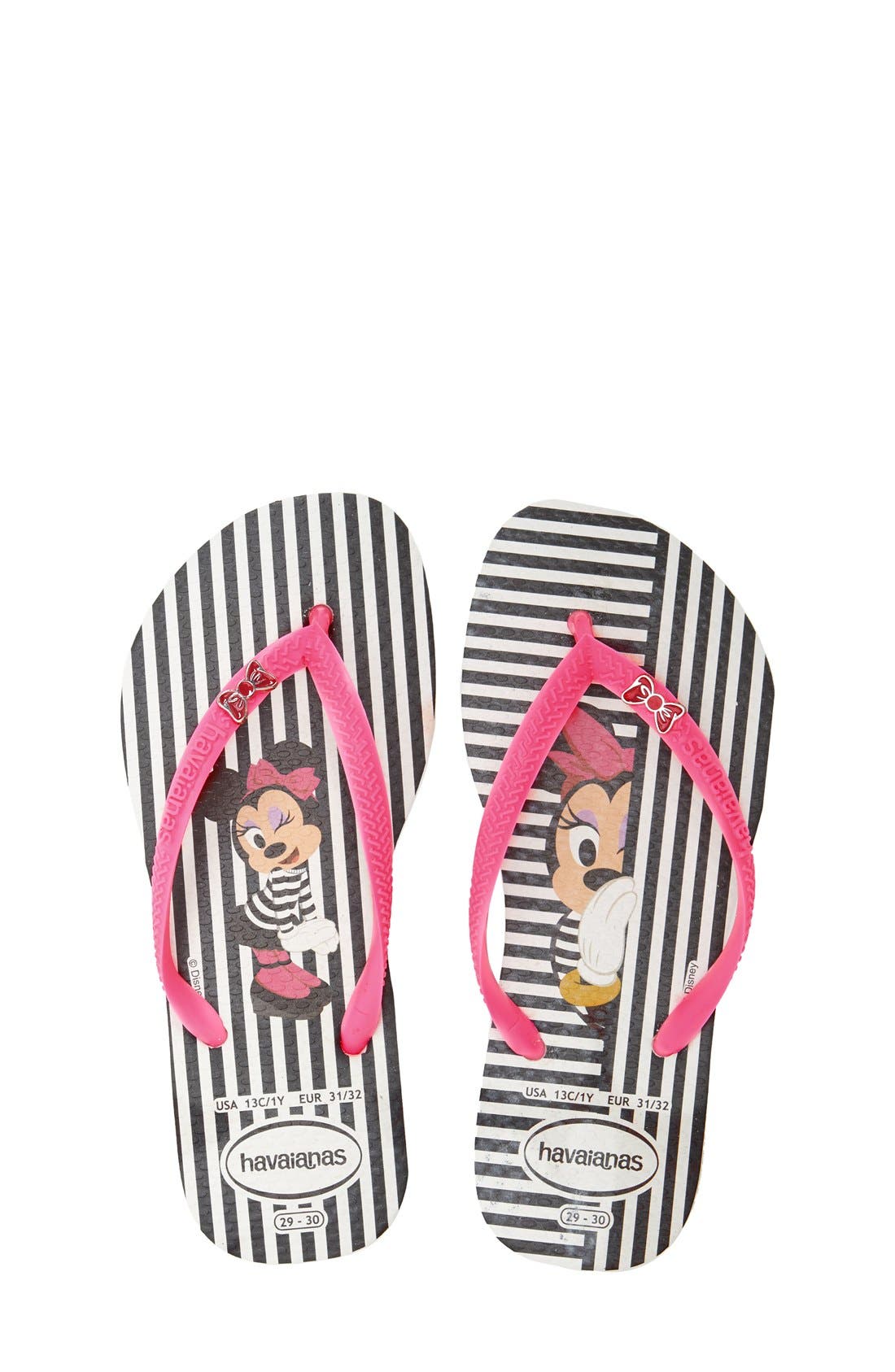 'Disney® Minnie Mouse' Flip Flop, Main, color, PINK