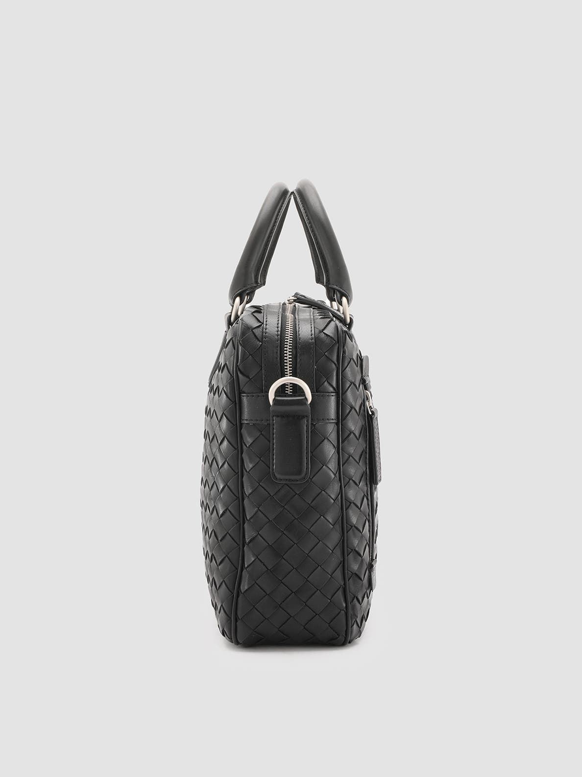 Officine Creative Armor 011 Hand-Woven Shoulder Bag, Alternate, color, Black