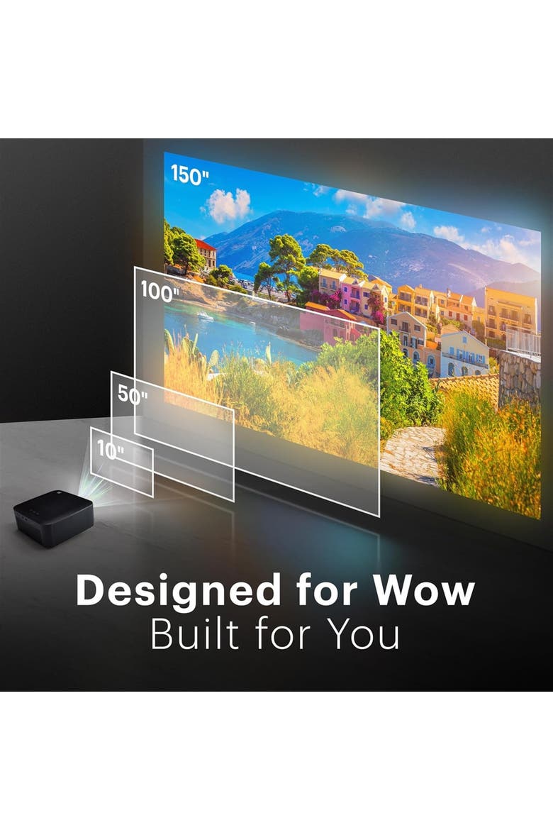 Flik X20 Smart Projector, 1080p Portable Projector with Google TV Dongle Built-In, Alternate, color, Black
