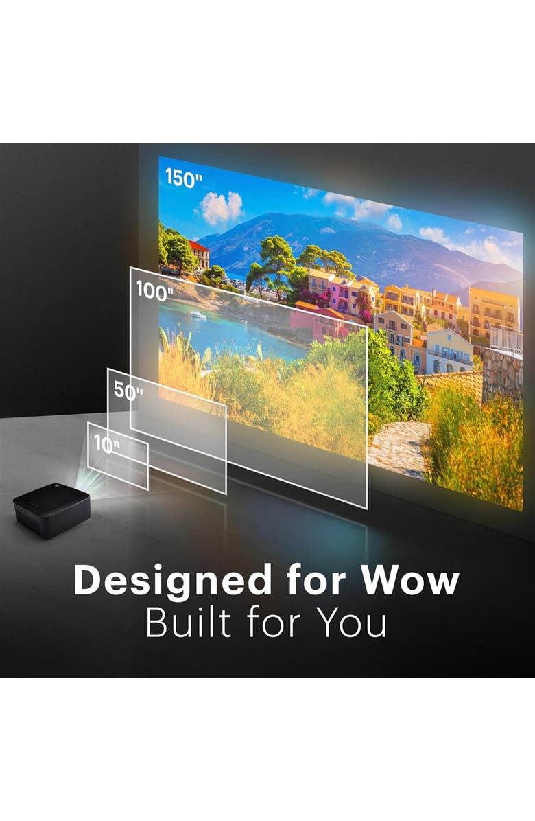 Kodak Flik X20 Full HD Smart Projector Kit with 100" Screen, Tripod, Remote, Wi-Fi, EVA Case, Alternate, color, Black