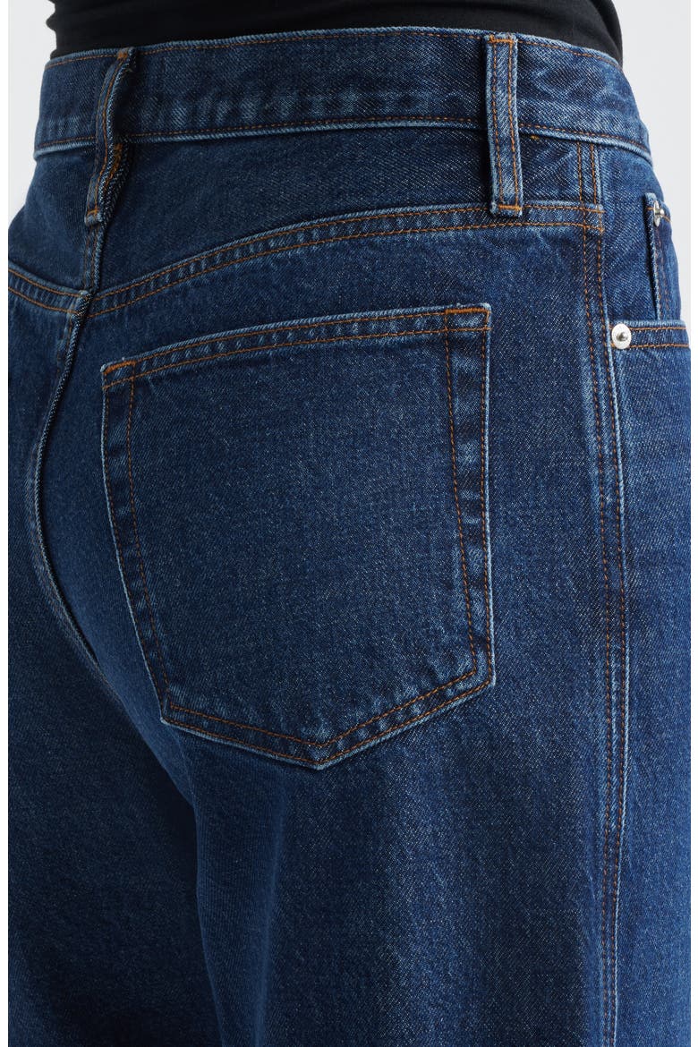 The Twisted Seam Bow High Waist Barrel Leg Jeans, Alternate, color, FORTIS