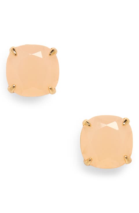 mini small square semiprecious stone stud earrings
