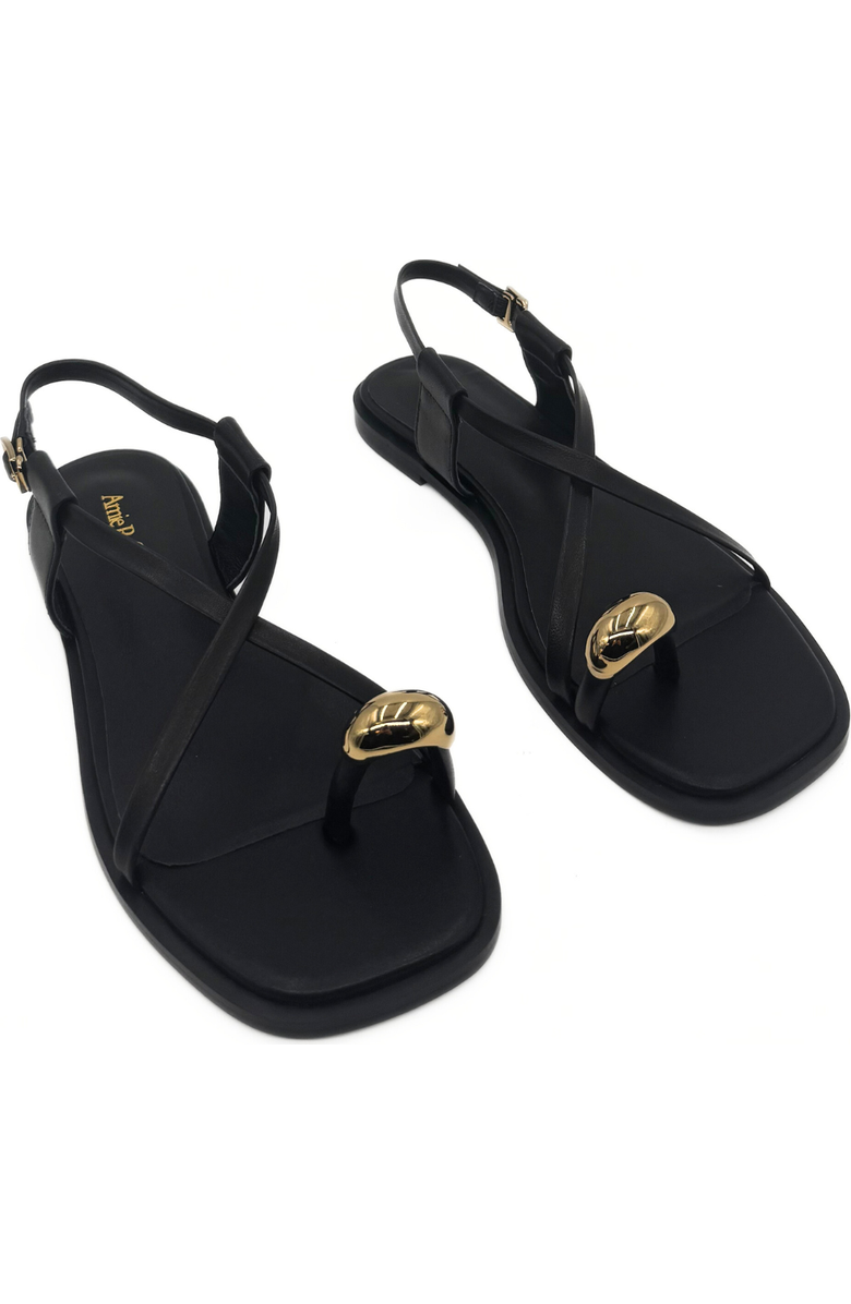 Amie Rafa Laney Strappy Gold Toe Sandals, Alternate, color, Black