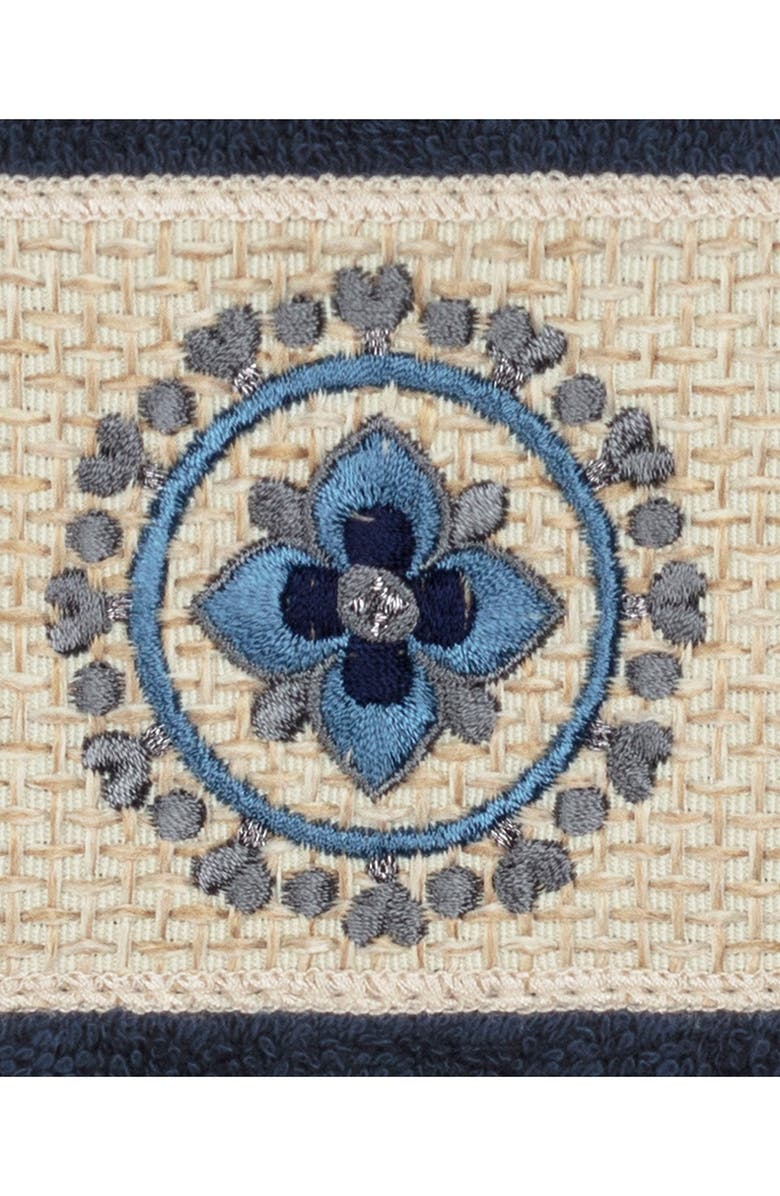 Linum Home Textiles Isabell Embellished Washcloth - Set of 2 - Midnight Blue, Alternate, color, Midnight Blue